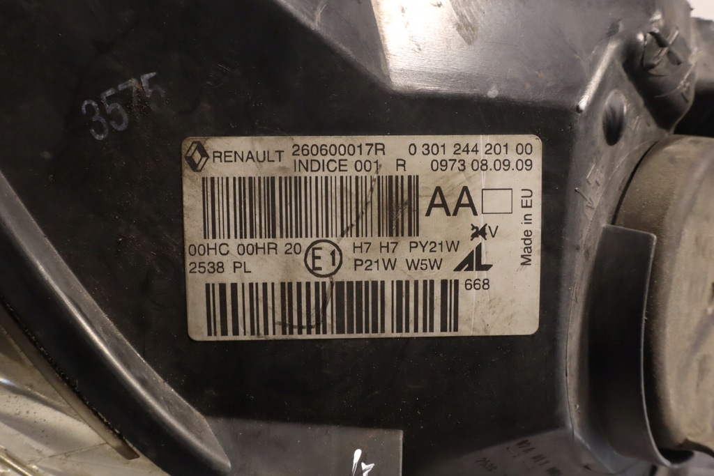 фото №9, Лампа левая передняя renault megane iii 260600017