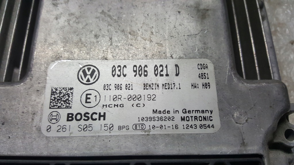 фото №9, Бортовий комп'ютер блок керування двигуна vw touran 1.4 tsi 03c906021d демонтаж