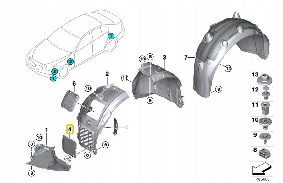 фото №6, Кришка зовнішня радіатора bmw 5 g30 7 g11 оригінальний 51717340195