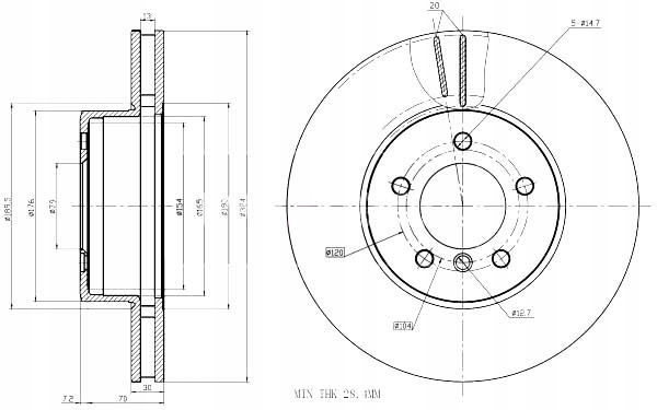 фото №1, Тормозные диски ham. 2szt bmw p. e60 e61 maxgear