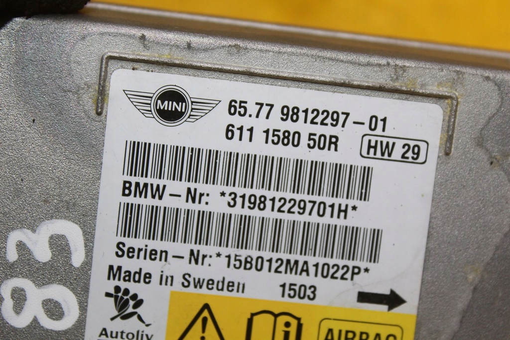 фото №5, Модуль датчик подушка безопасности poduszeek mini one r56 r55 9812297