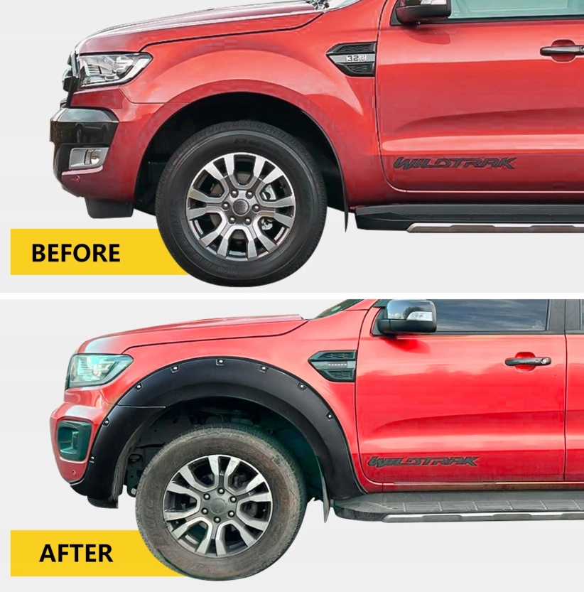 фото №6, Ford ranger 2016-2018 расширители крыльев off-road полный чёрные