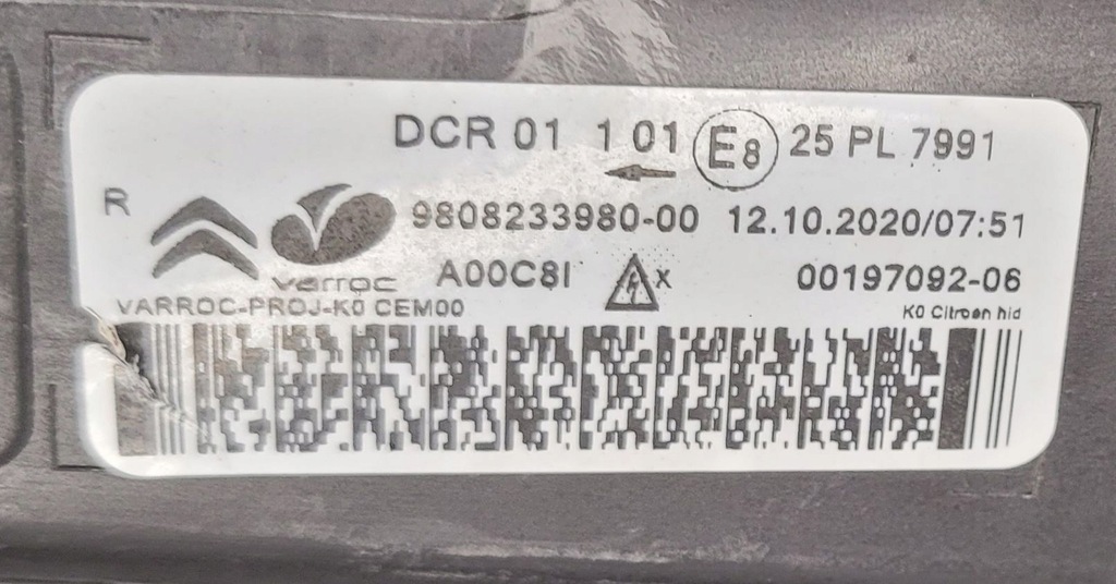 фото №10, Citroen jumpy 17- space tourer ксенон лампа правая перед передняя