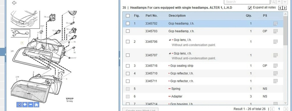 фото №9, Volvo s40, v40 2001 ліва сторона лампи передні