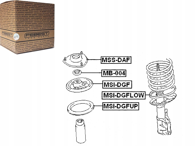 фото №1, Febest mb-004 підшипник циліндричний, кронштейн амортизатора