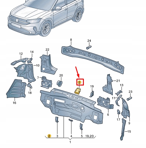 фото №2, Vw taigo cs rear center left lock carrier усилитель 2g7813323a