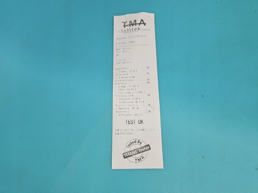 Test генератор opel astra v k 13513070 1.4 t le2 с Разборки