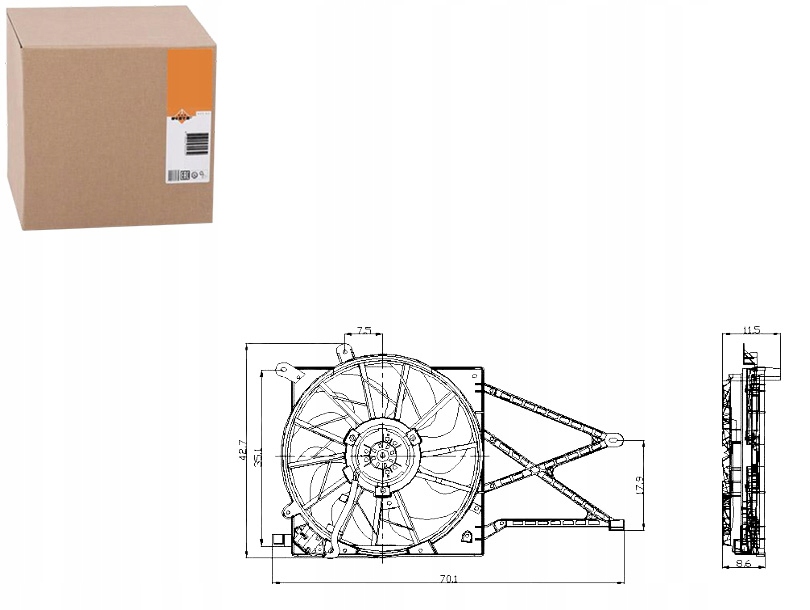фото №1, Nrf 47015 вентилятор, охолодження двигуна