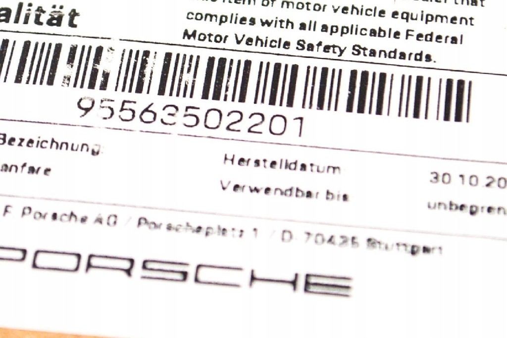 фото №7, Porsche cayenne 9pa сигнал звуковой o высокий тон 95563502201 оригинальный