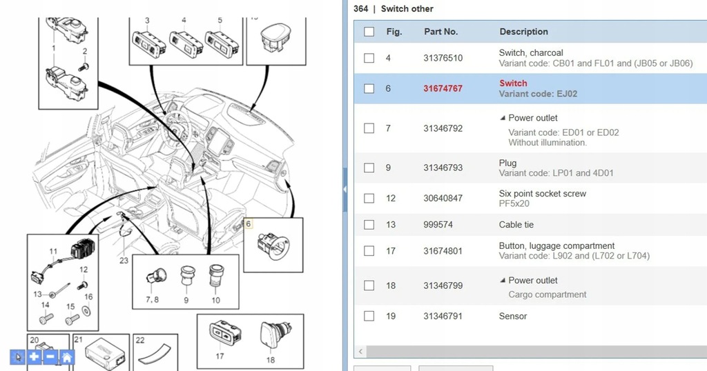 фото №7, Volvo xc90 2017 панелі керування, перемикачі