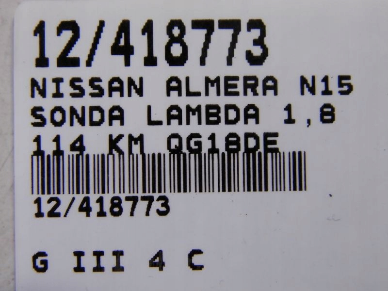 фото №5, Nissan almera n15 датчик лямбда-зонд 1,8 qg18de