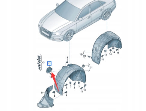 фото №4, Накладка заглушка подкрылок защита audi a4 a5 правая