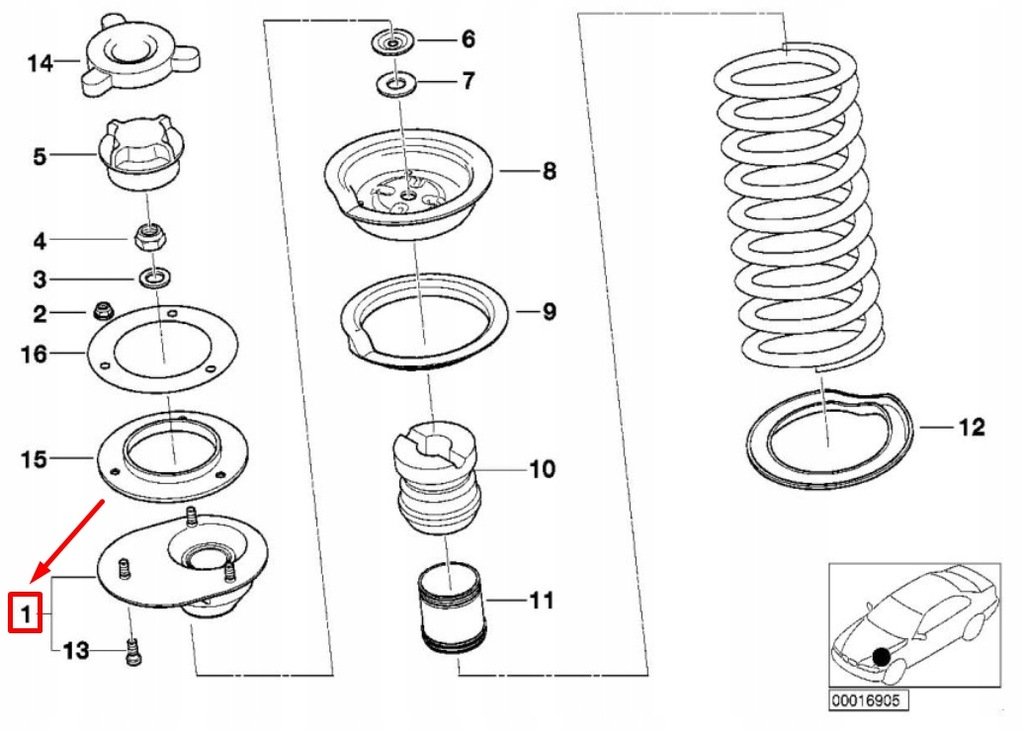 фото №9, Bmw z3 coupe e36 передняя часть правый upper амортизатор капота кронштейн 31332227898 2227898