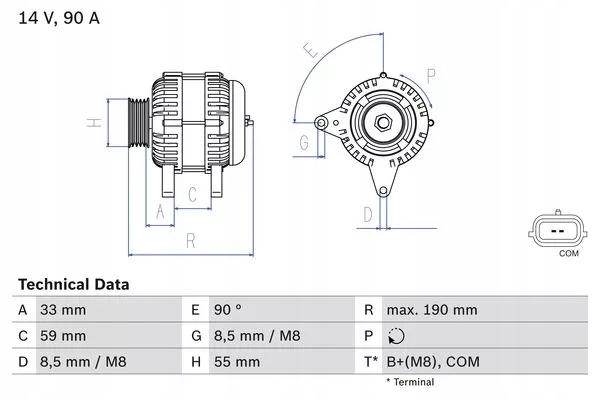 Генератор 14v, 90a renault clio, clio 3, clio Цена
