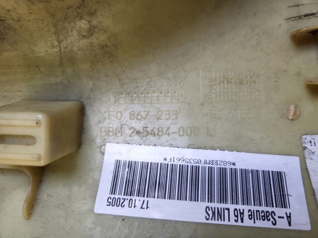 фото №9, Захист обшивка стійка a лівий перед audi a6 c6 4f sline чорні 4f0867233f