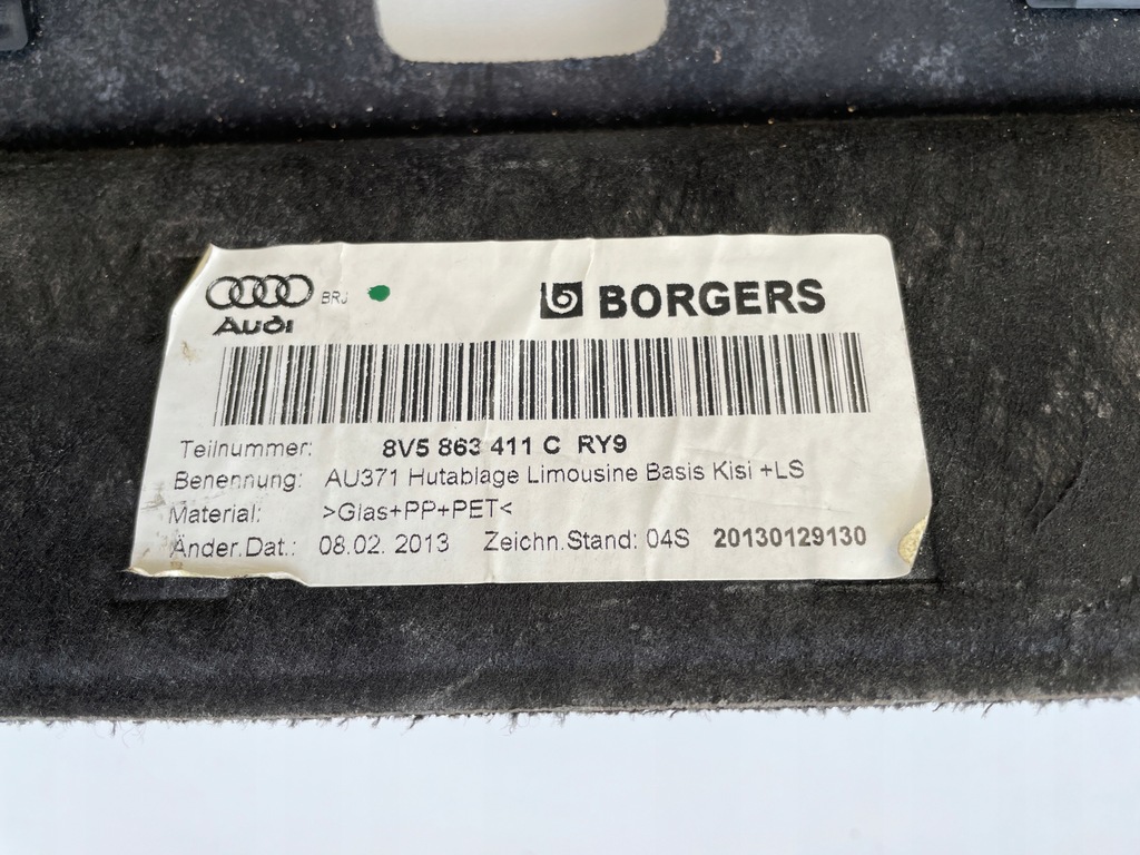 фото №7, Полка задняя 8v5863411c ry9 audi a3 s3 8v sedan