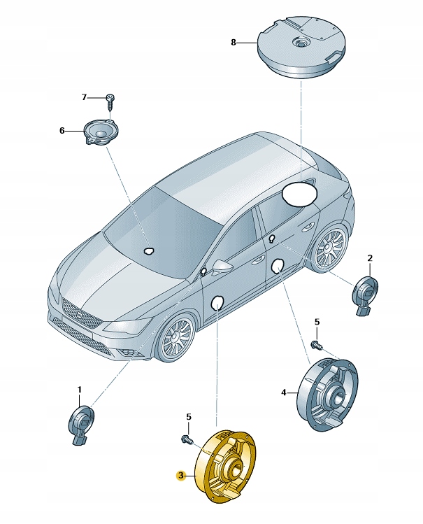 фото №1, Динамік перед двері seat leon 2013-2020 5f0035415