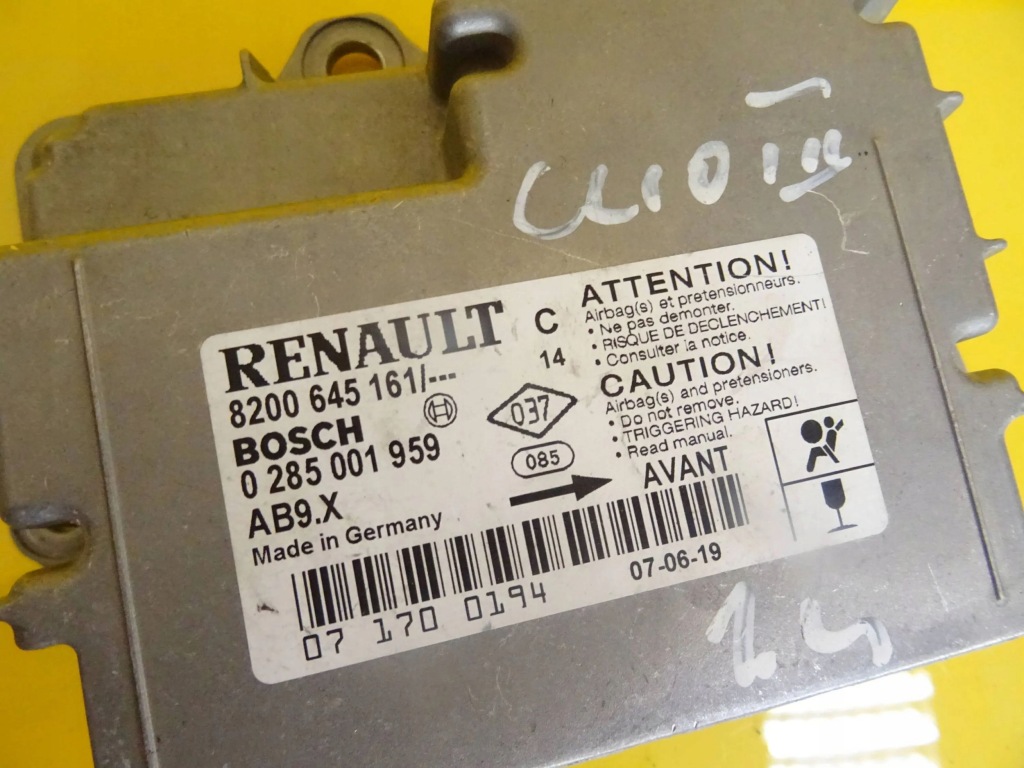 фото №2, Модуль датчик подушка безпеки renault clio iii 8200645161 nr437