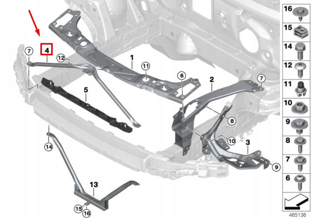 фото №8, Mini cooper f55 панель передний v-brace usa 51647435402 оригинальный