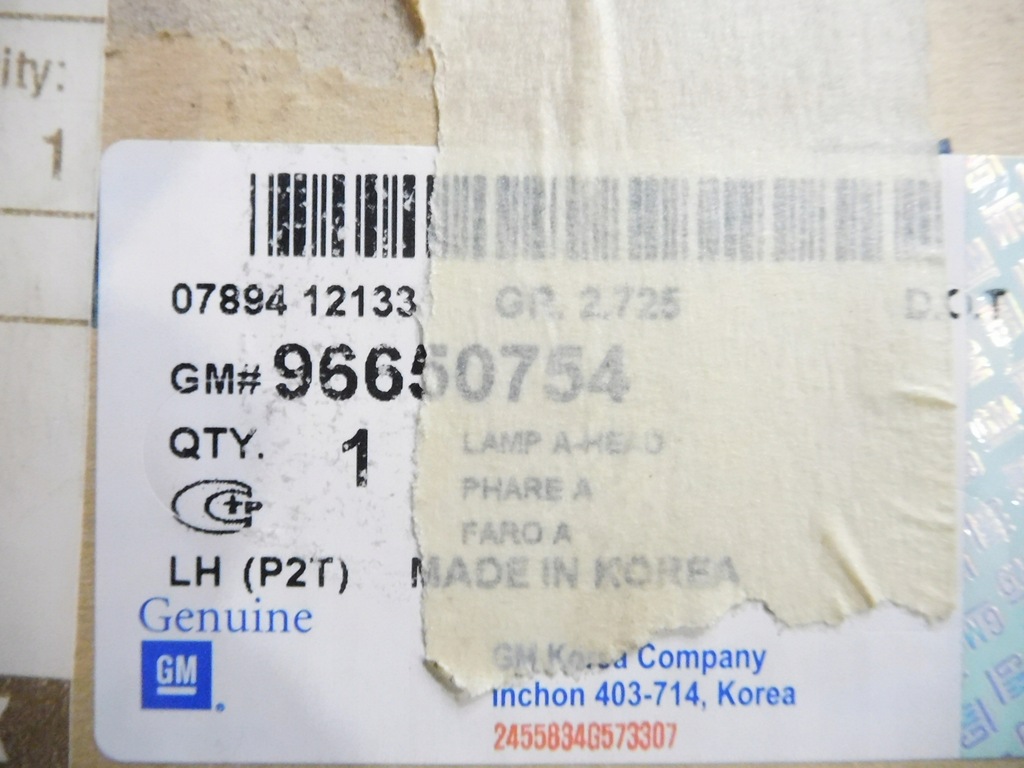 фото №7, Лампа лівий перед chevrolet aveo 96650754