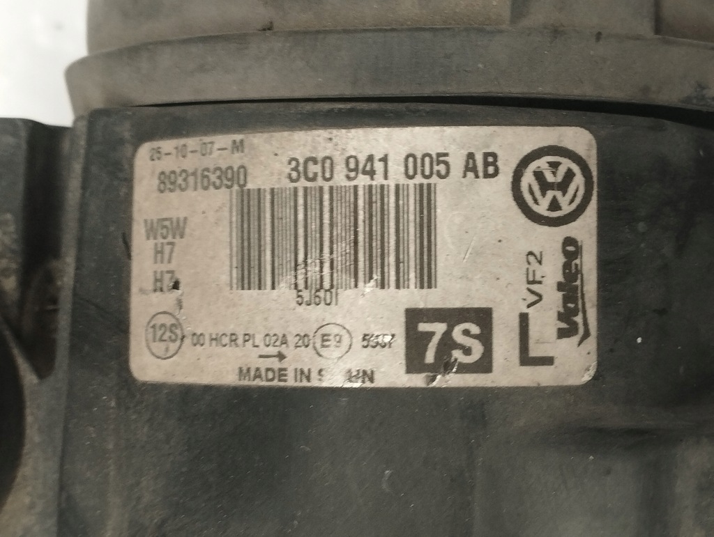 фото №12, Volkswagen passat b6 лампа левый перед 3c0941005ab