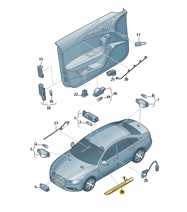 фото №4, Молдинг поріг ліва перед audi a6 c7 aso оригінал