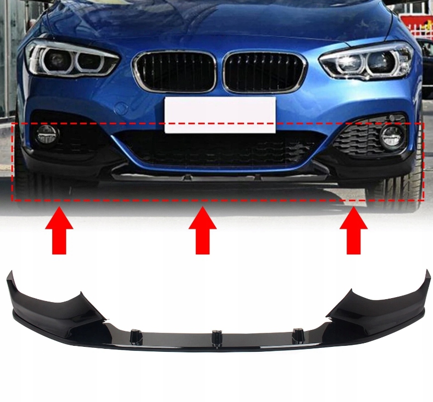 фото №10, Сплиттер накладка бампера bmw f20 f21 lci 2015-2019 чёрный блеск m набор