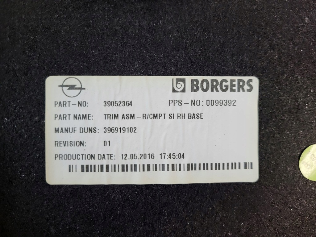 фото №11, Обшивка багажника правий задня оббивка opel astra k kombi