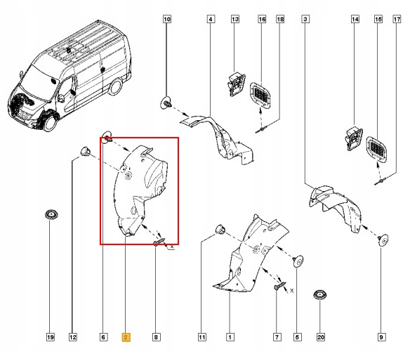 фото №10, Підкрилок renault master iii movano праве перед oryg