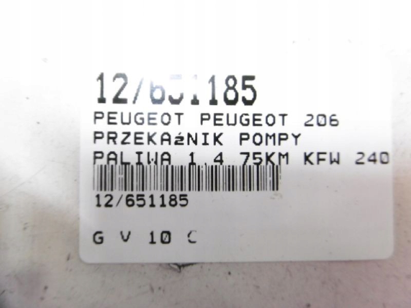 фото №6, Peugeot 206 реле насоса 240107 1,4