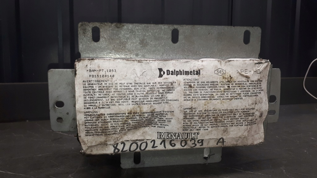 фото №1, 8200216039a подушка безопасности пассажира renault modus 2004