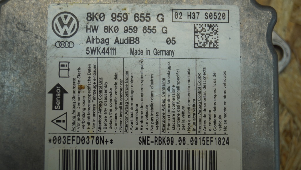 фото №7, Датчик модуль подушка безопасности audi a4 b8 8k0959655g
