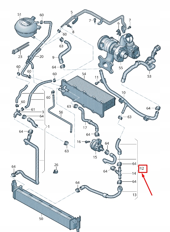 фото №3, Skoda rapid nh двигун охолоджуюча рідина шланг 6c0122051ae