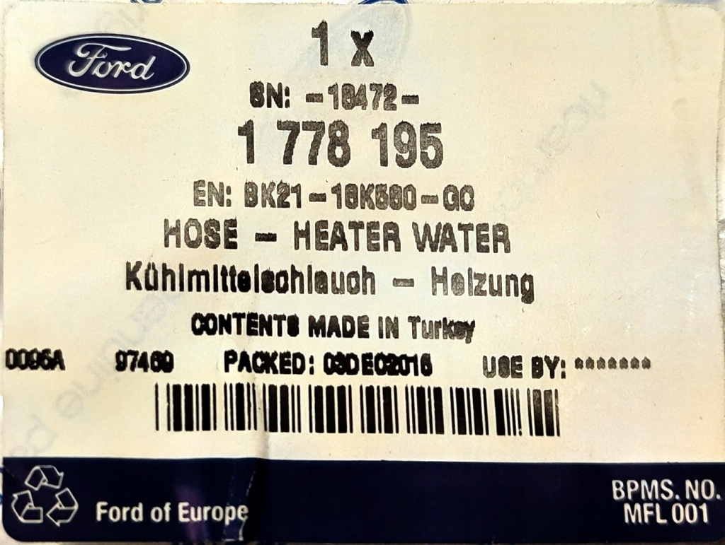 фото №2, Шланг гнучкий обігрівача ford transit