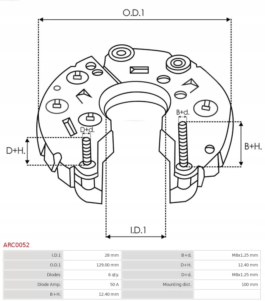 Ast arc0052 диодный мост диодный генератора citroen c5/c8 Доставка