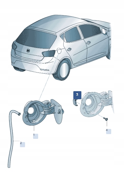 фото №8, Направляющая крышка заливной топлива 2009-2017 seat ibiza st seat 6j8810901