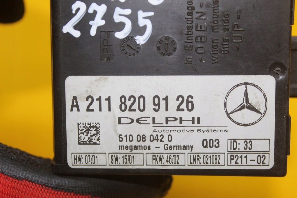 фото №5, Блок керування модуль сигналізація mercedes w209 w203 clk a2118209126