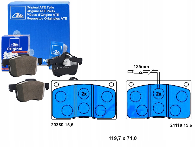 фото №1, Ate тормозные колодки тормозные renault master i aston martin