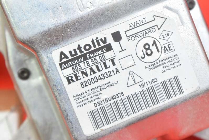 фото №8, Модуль датчик подушка безопасности подушек 8200343321a renault grand espace 4 iv 02-06