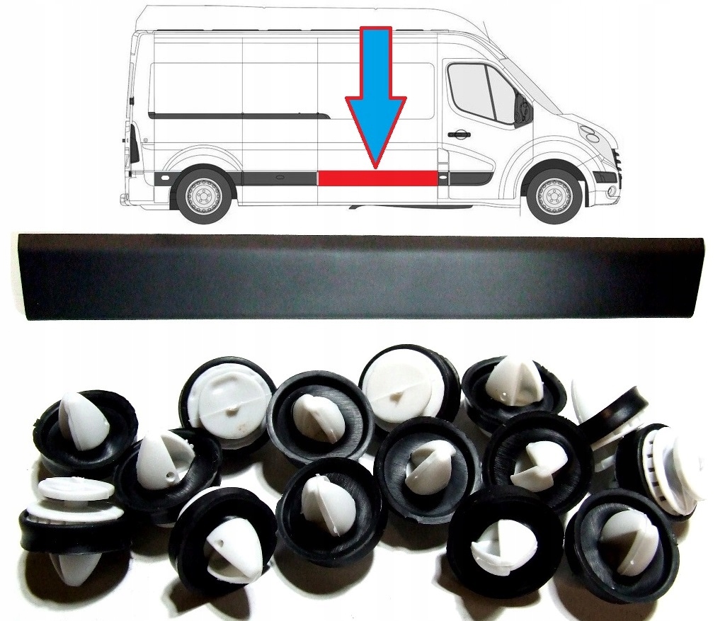 фото №1, Молдинг дверь боковая длинная правая renault master opel movano nissan nv400 10-