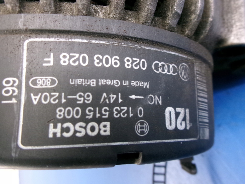 Audi a4 passat b5 1.9tdi генератор 120a 028903028f 0123515008 проверенный в Украине