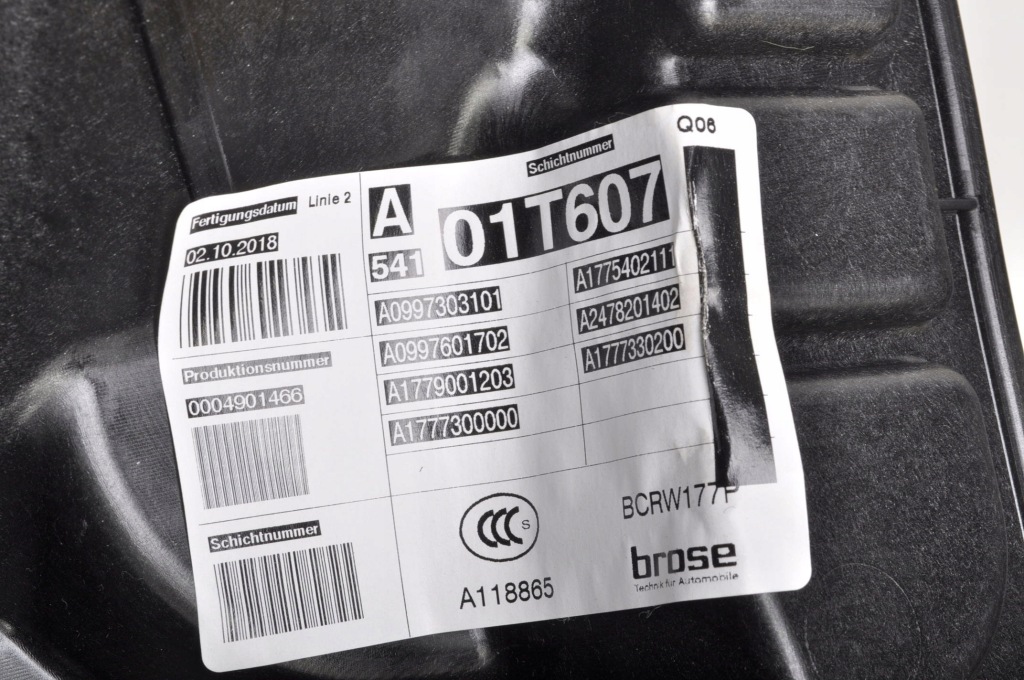 Mercedes w177 підйомник скло лівий задній a0009060808 a1777330200 в Україні