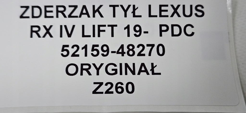 фото №16, Бампер задняя lexus rx iv lift 19- pdc 52159-48270