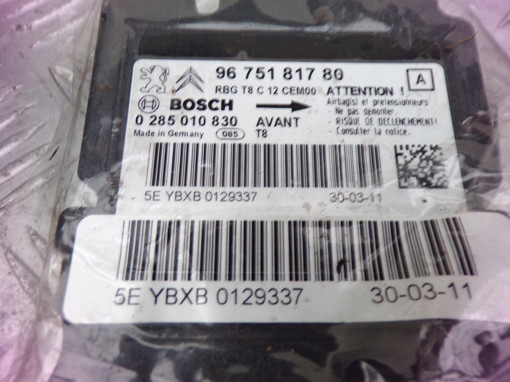 фото №4, Подушка подушка безопасности подушки безопасности ремни kpl peugeot 3008 11r