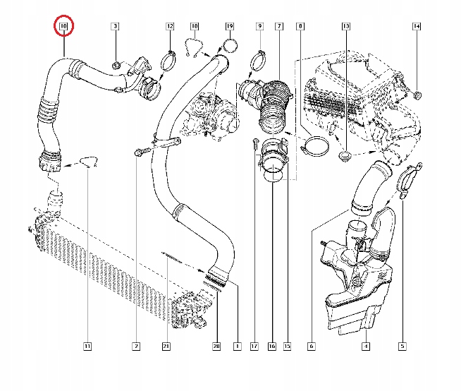 Шланг воздуха интеркулер renault laguna iii latitude 2.0 dci gt skv с Разборки