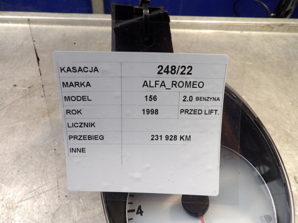 фото №6, Приборы, приборы alfa romeo 156 68.5084.001.0 a