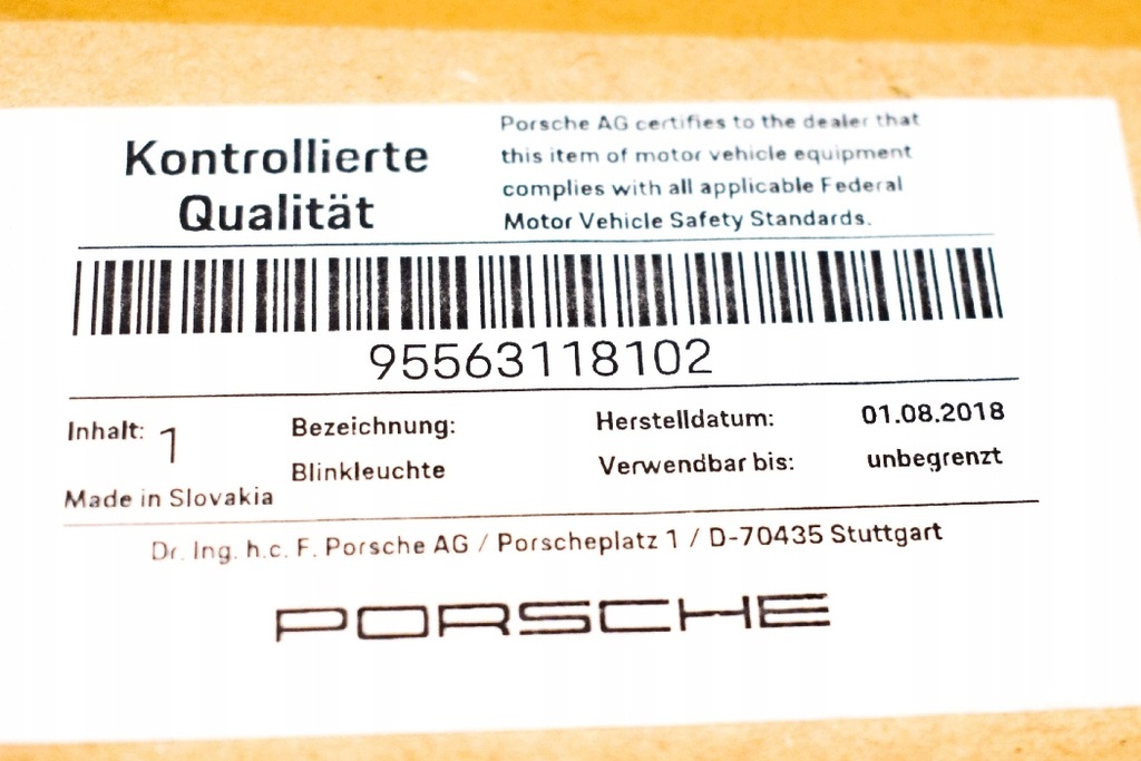 фото №6, Porsche cayenne 9pa передній лівий поворотник 958941181b новий оригінальний