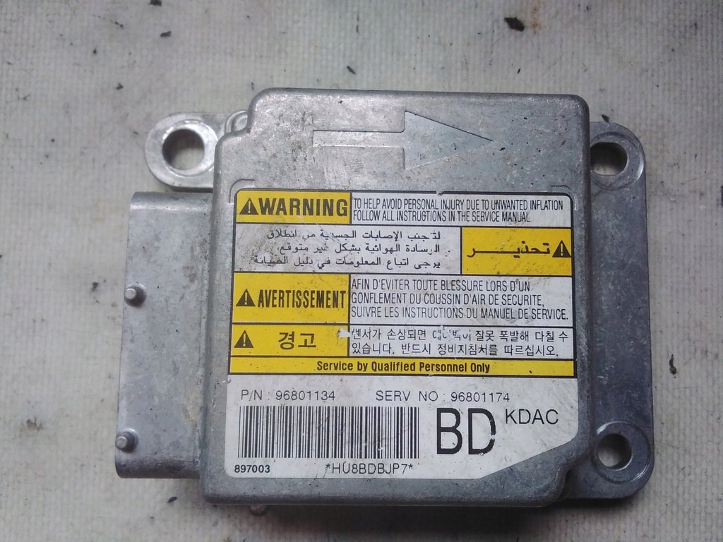 фото №1, 9164 chevrolet matiz модуль датчик подушка безпеки 96801174