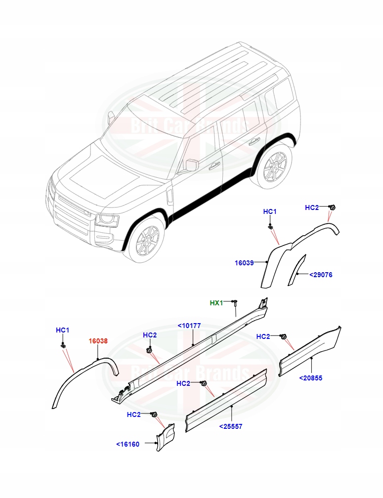фото №3, Молдинг підкрилок права перед land rover defender l663 lr161057