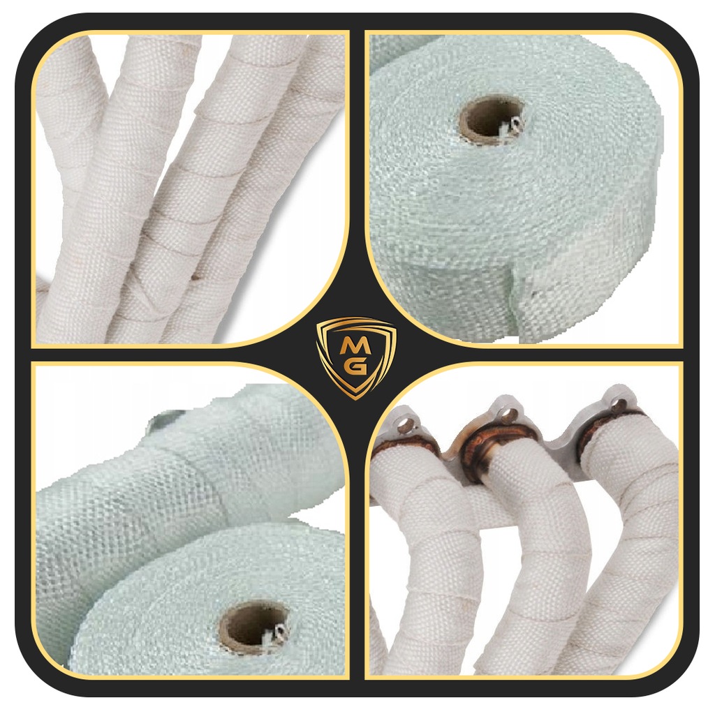 фото №6, Стрічка термоізоляційна 1200°c бандаж термічний na вихлоп 5m/5cm + 5 хомут